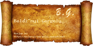 Belényi Gergely névjegykártya